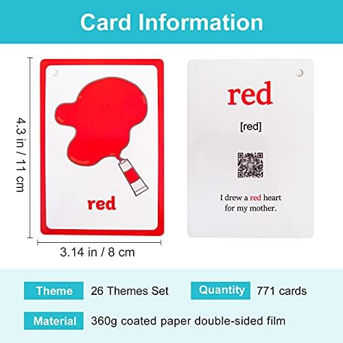 Lilias Flash Cards - English Words Pocket Card for Toddlers, Learning Toys, Supplies for Kindergarten Preschool, 26 Themes Set, 771 Cards - Image 3