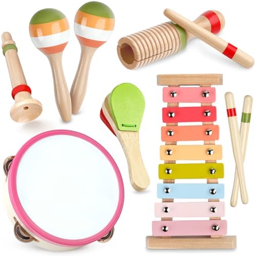 Baby Musical Instruments - Montessori Wooden Toys for Toddlers Sensory Play by Rmischolar