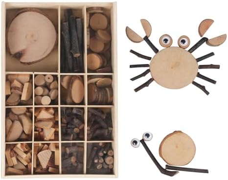 Candywood Wooden Unfinished Craft Kits Toy,Unfinished Natural Wood Slices Loose Part Play,DIY Wood Slices Kit for Toddler 3+ (UN_M) by CandywoodWoodenToys