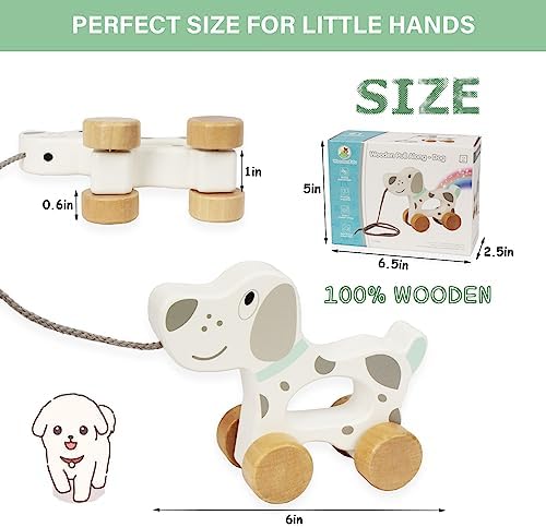 2 Pcs Baby Toys Car,Wooden Pull Along Toddler Toy, Developmental Toy for 1 Year Old Girl Boy Birthday Gift - Image 4