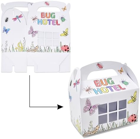 Gift Boutique Bug Hotel Craft Kit for Kids 24 Pack, Color Your Own Cardboard Insect Catcher Boxes for Critter Collection Party Favors Kid School - Image 4