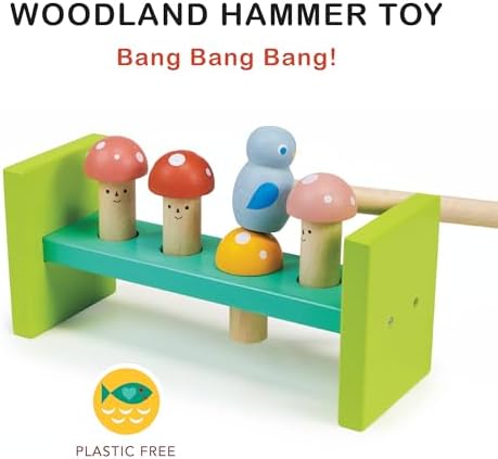 Mentari Toys - Woodland Hammer- 6pc Montessori Toy - Wooden Pounding Bench with Birdie Hammer - Boost Fine Motor Skills and Hand-Eye Coordination in Toddlers - Early Development Toy - Age 18m+ - Image 2