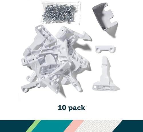 Safety 1st Spring-Loaded Cabinet & Drawer Latch, 10 Pack, White - Image 5
