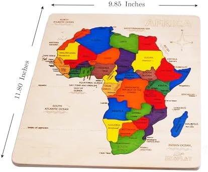 EKOPLAY’s Africa MAP Wooden Puzzle for Kids, 31 Piece Jigsaw Puzzle for School Kids, Learning Educational Toys Gifts for Boys Girls 4+ Years. - Image 2