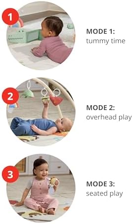 Skip Hop Baby Play Gym 3-in-1 Sensory Tummy Time Activity Mat with 17+ Skill-Building Developmental Activities, 14 Animals & Shapes, 5 Hanging Toys and Crocodile Mirror, Geometric Wonders, Age 0-2y - Image 6