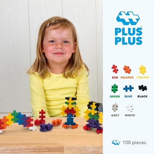 PLUS PLUS Big 100 Piece, Basic Color Mix - Large Blocks for Toddlers - Image 5
