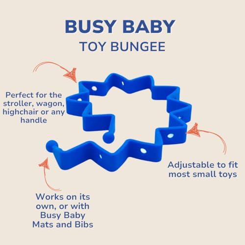 BUSY BABY Toy Bungee Dishwasher Safe Toy Strap Food Grade Silicone (Blue) - Image 4