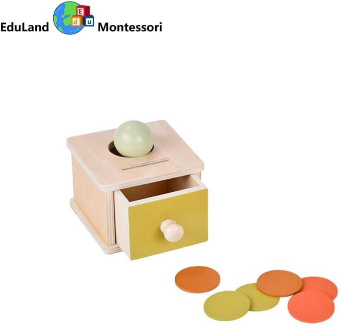 Practical Life Piggy Bank Math Coin & Ball Dropping/Posting Push/Pull Toy Sorting Game Box Pincer Grasp Toy Infant/Toddler/Primary Classrrom Educational Object Permanence 3-6 Years - Image 4
