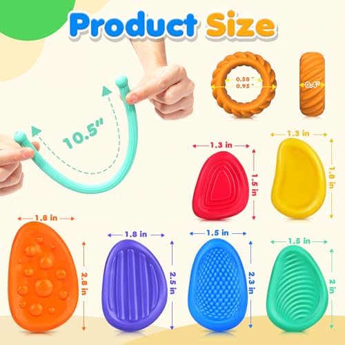 Fidget Sensory Toys for Kids: 26 Pack Quiet Squishy Fidgets for Classroom Students Prizes- Textured Soft Fidget Rings Stretchy Strings for Autism - Office Desk Toddler Travel Fidget Box,Easter Gifts - Image 5