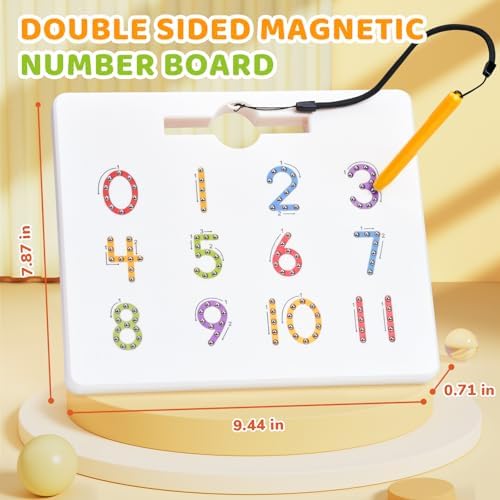GAMENOTE Magnetic Number Tracing Board Double Sided, Numbers 1-20 Writing - Image 5