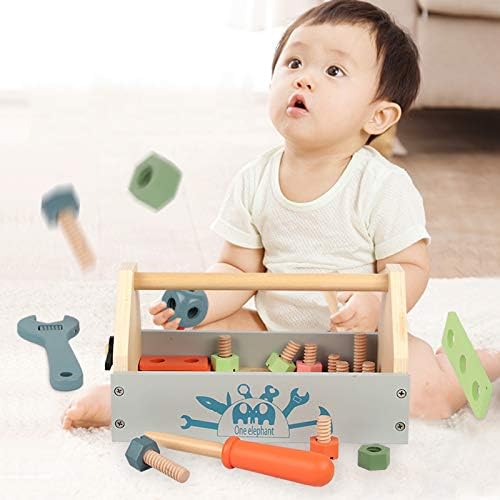 Wooden Tool Toy Toolbox Toddler Educational Construction Kids Toys Play Accessories Set Creative Gift for 3 Year Olds and Up Boys Girls - Image 7