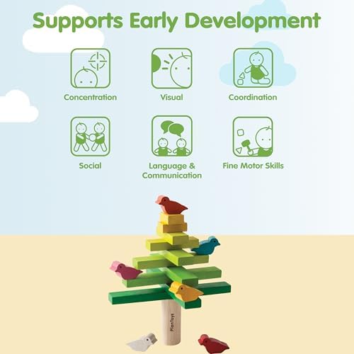 PlanToys® Wooden Balancing Tree Game | Montessori Stacking Toy with Birds for Fine Motor Skills & Coordination | Educational Game for Toddlers, Preschool Kids & Family Play - Image 4