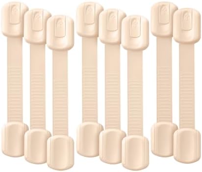 Bate- Child Safety Strap Locks, 8 Pack, Baby Locks for Cabinets, Drawers, Kitchen, Toilet, Furniture, Fridge, Multi-Purpose, Easy Install with Quick 3M Adhesive for Childproofing by BatesChoice