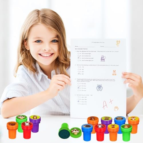 Cinrobiye 24 Pcs Woodland Animals Stampers Party Favor Set, Cute Forest Animal Stamps for Kids Birthday Party, Classroom Rewards, Nature Learning Toys, Goody Bag Fillers - Image 5