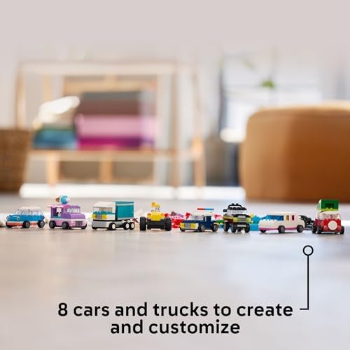 LEGO Classic Creative Vehicles, Colorful Construction Brick Building Kit with Ice Cream Truck, Police Car Toy, Model City Cars and More, Gift or Car Toy for Boys, Girls and Kids Ages 5 and Up, 11036 - Image 3