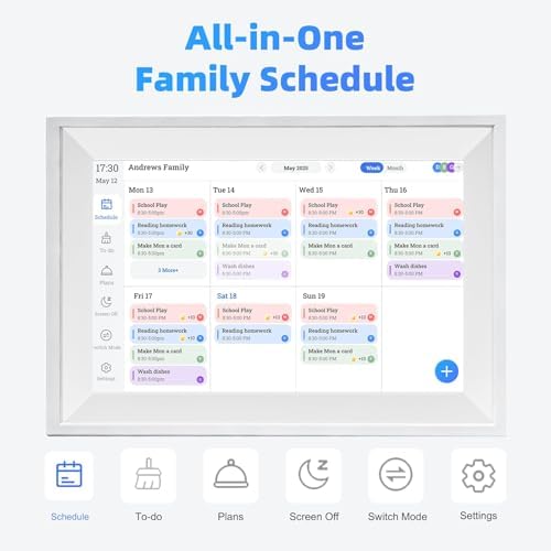10.1" Smart Chore Chart & Visual Schedule for Kids - Digital Daily Routine Board, Neurodivergent Friendly Gamified Planner Display, App Syncs w/Google Calendar, No Subscription White (Plain Edition) - Image 2