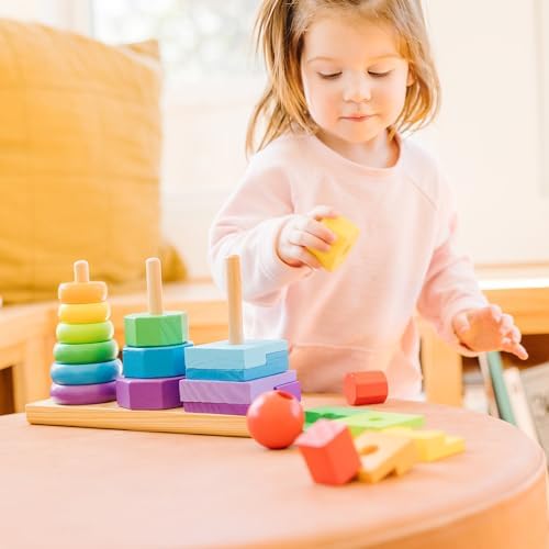 Melissa & Doug Geometric Stacker - Wooden Educational Toy,25 count(pack of 1) - Image 5