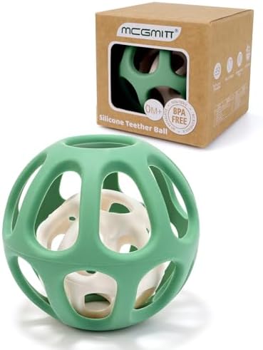 MCGMITT Sensory Balls for Baby, Easy Grasp Food Grade Stretchy Silicone Baby Teether Ball for 0-6 6-12 Months, BPA-Free Montessori Chew Toy, Newborn Infant Learning Developmental Toys Gift by MCGMITT