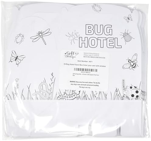 Gift Boutique Bug Hotel Craft Kit for Kids 24 Pack, Color Your Own Cardboard Insect Catcher Boxes for Critter Collection Party Favors Kid School - Image 7