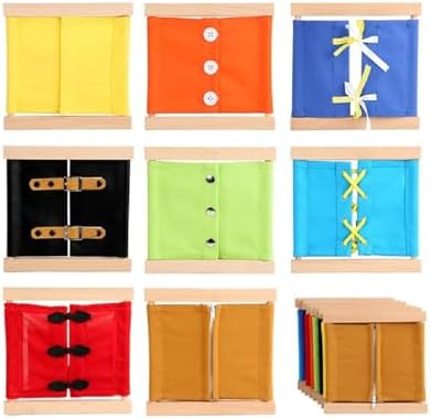 Kids Toy Montessori Children Dressing Frame Practical Life Teaching Learn Educational Preschool Training Life Skill Zipper Button Lace Bowknot Teaching Aids by Unknown