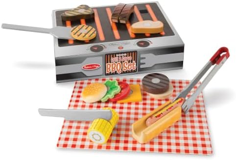 Melissa & Doug Grill and Serve BBQ Set with Pretend Play Toy Food & Kids Play Kitchen Accessories, Preschool Learning Toys for Girls & Boys 3+ by Unknown