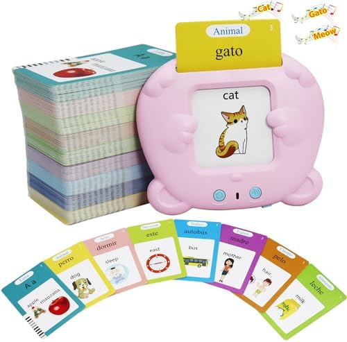 Spanish & English 510 Words Alphabet Bilingual Talking Flash Cards for Kids by MAYAPHILOS