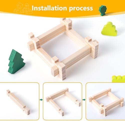 Wooden Building Blocks Set 168 Pieces Joinery Toys for Kids 3 Montessori STEM Educational Toy with Mortise and Tenon Structure Fine Motor Skills Development Gift for Boys Girls - Image 3