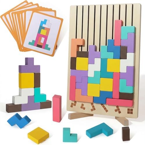 Wooden Stacking Puzzle Toy,Wooden Montessori Russian Blocks Puzzle -3D Stacking Toy for 3-6 Year,Educational Gifts for Boys and Girls. by Unknown