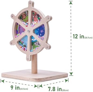 Spinning Activity Drum Toy with Sound, Montessori Wooden Sensory Toy for Babies, Perfect Birthday & Party Gift for 6-18 Months+ - Image 5