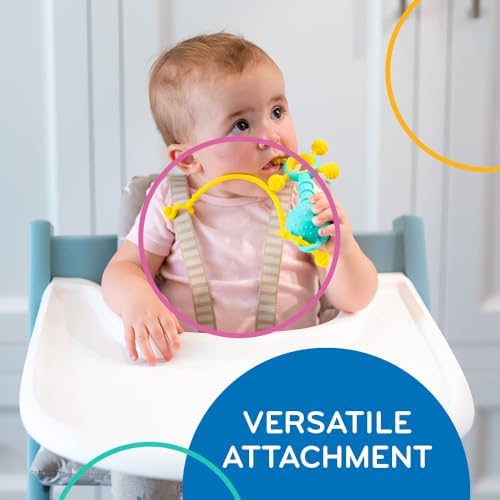 Mobi Liinklz Silicone Tethers - Flexible and Soft Toy Straps for Baby, Stroller Toy Safety Straps and Easy to Connect Baby Toy Holder - for Infants 0+ Months, Vibrant Colors (Pack of 3) - Image 4