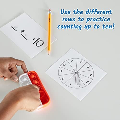 hand2mind Ten Frame Sensory Bubble Poppers, Push Pop Fidget Toys for Kids, Math Manipulatives Kindergarten, Calm Down Corner Supplies, Fine Motor Skills, Toddler Car Toys for Travel (Set of 6) - Image 3