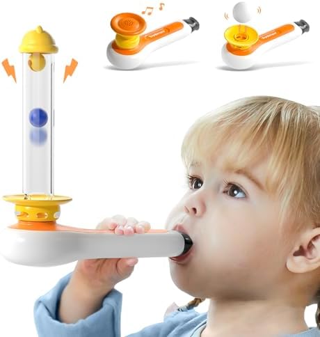 TOP BRIGHT 3 in 1 Sensory Toys for Toddlers with Whistle & Ball Blowing by TOPBRIGHT