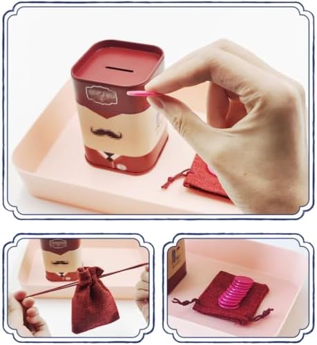 Montessori Coin Box & Practical Life Activity Set - Wooden Coin Drop Box, Savings Bank with Coins & Felt Cup - Image 3