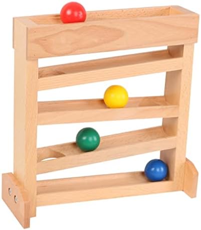 Wooden Ball Ramp with 4 Mini Balls for Toddlers by Unknown