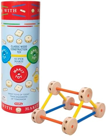 Schylling MKT Super Makit Classic Wood Construction Toy, 3+ years, 70-Pieces (1 EA) by Schylling