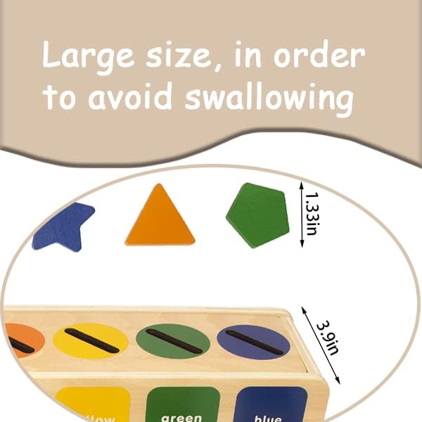 WOODENFUN Wooden Color Shape Sorting Toys Box for Toddlers 1-3 - Image 6