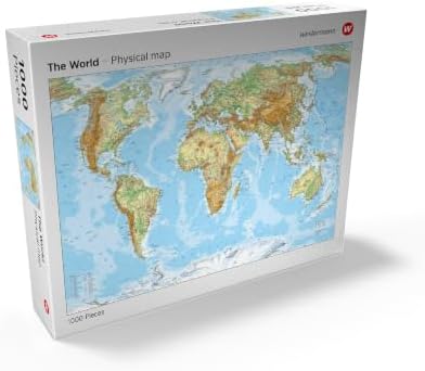 MyPuzzle Physical World Map Global Geography - Premium 1000 Piece Jigsaw Puzzle for Adults - Image 2