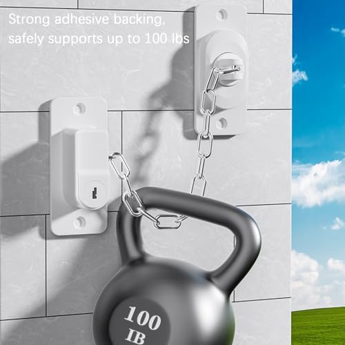 Child Proof Door Lock (2 Pack), Door Locks for Kids safety & Cat Door Latch, for Fridge Lock, Cabinet Locks, Window Locks and Baby Proofing, Strong non-marking Adhesive No Drilling (White) - Image 4