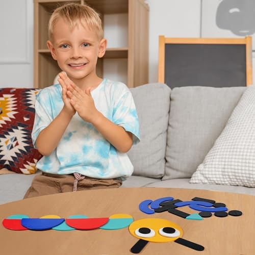 LiKee Wooden Shape Puzzle, 36 Blocks& 1 Booklet, Montessori Toy for Kids 3+ - Image 6