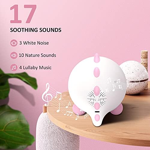 Kids Alarm Clock, Toddler Sleep Training Clock with Night Lights, Sound Machine, Time to Wake Dinosaur Alarm Clock for Children, Gift Ideas for Kids Toddler Boy Girl (Pink) - Image 4