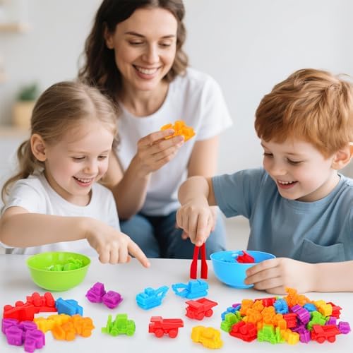 Counting Transportation Color Sorting Toys for Kids,Montessori STEM Sensory Preschool Educational Activities Learning Fine Motor Sorting Matching Games for Kids Boys Girls Ages 3+ - Image 4