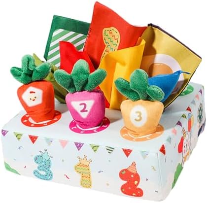13 Pieces Carrot Doll Interactive Toy Sensory Pull Along Tissue Box Carrot Mat Puzzle Motor Skills Toy for Kids Suitable for Childhoo, Amusement Park by Unknown