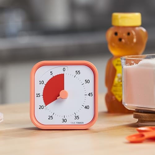 TIME TIMER Home MOD – 60-Minute Visual Timer Home Edition, Silent Operation Study Tool for Kids Desk, Homeschool Supplies, Office & Meetings (Dreamsicle Orange) - Image 2