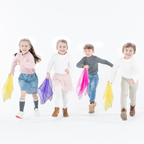 Jmkcoz 12pcs Square Juggling Silk Dance Scarves Magic Tricks Performance Props Accessories Movement Scarves Rhythm Band Scarf - Image 2