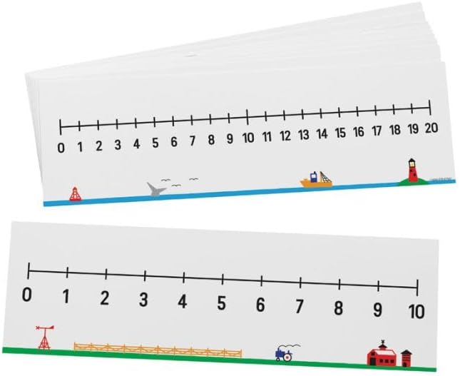 Didax Write-On/Wipe-Off Number Lines 0–10 & 0–20 – Double-Sided Dry-Erase Math Tool for Early Learners, Set of 10 - Image 3