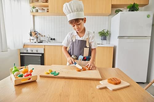 PlanToys® Chef Play Set Wooden Pretend Cooking with Knife, Spatula & Pan - Image 2