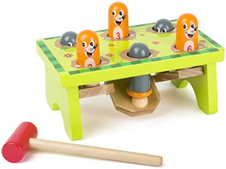Small Foot Mole 11162 Knock Bench 100% Certified Wood Robust Hammer Game from 18 Months - Image 2
