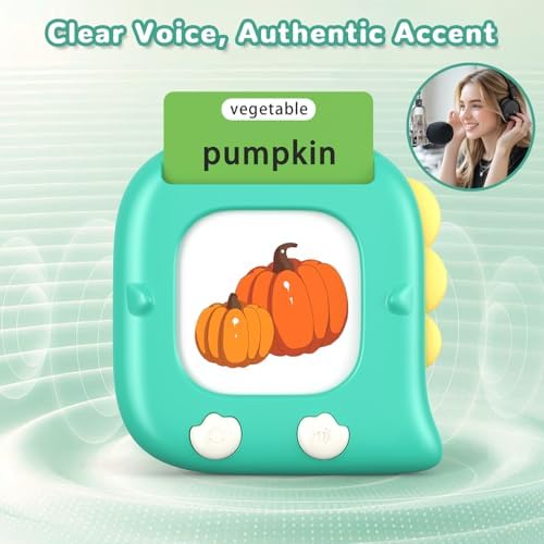 Kidzdo 254 Words Talking Flash Cards, Birthday Gifts for 3 4 5 6 Years Old Boys and Girls, Language Learning Toys, Green - Image 4