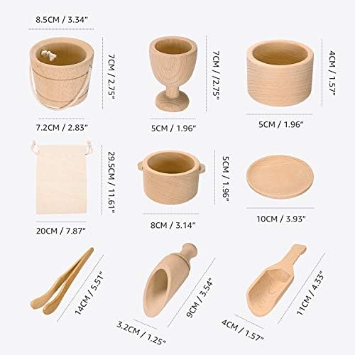 Sensory Bin Toys for Toddlers Montessori Toys, Waldorf Toys, Pretend Play Dish and Tongs- Fine Motor Learning Toys for Sensory Table Activities - Image 6