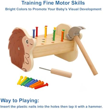 STEM Montessori Wooden Pounding Hammer Toy for Toddler Early Development - Image 3